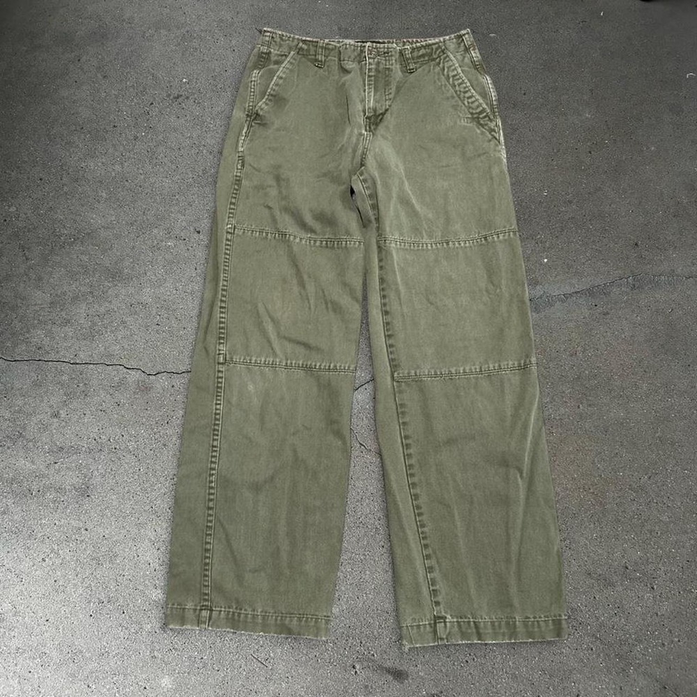 Women's Y2K L.E.I olive green double knee baggy carpenter pants 29x30